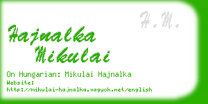 hajnalka mikulai business card